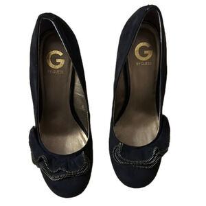 G by Guess Black Heels with Silver Accents